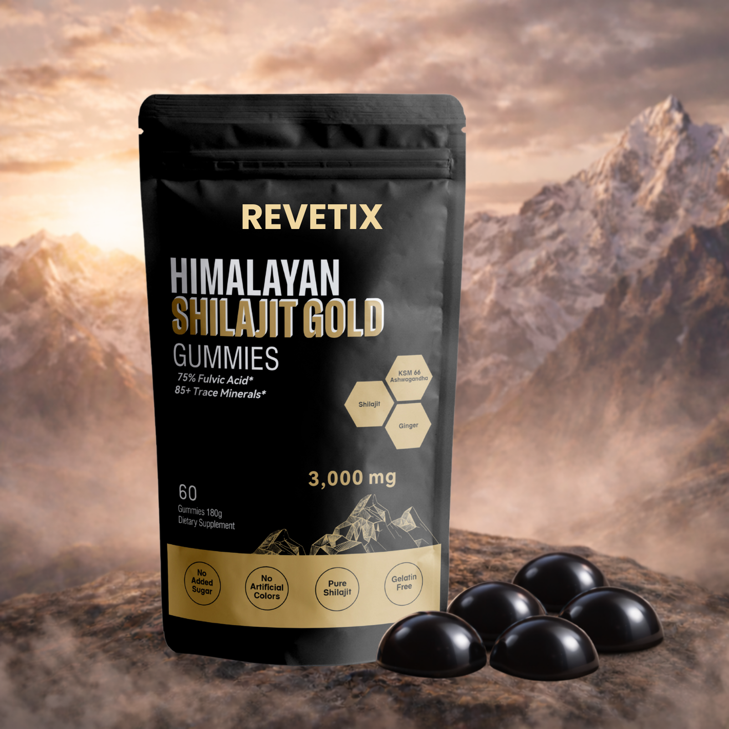 REVETIX Himalayan Shilajit & Ashwagandha Mineral...


