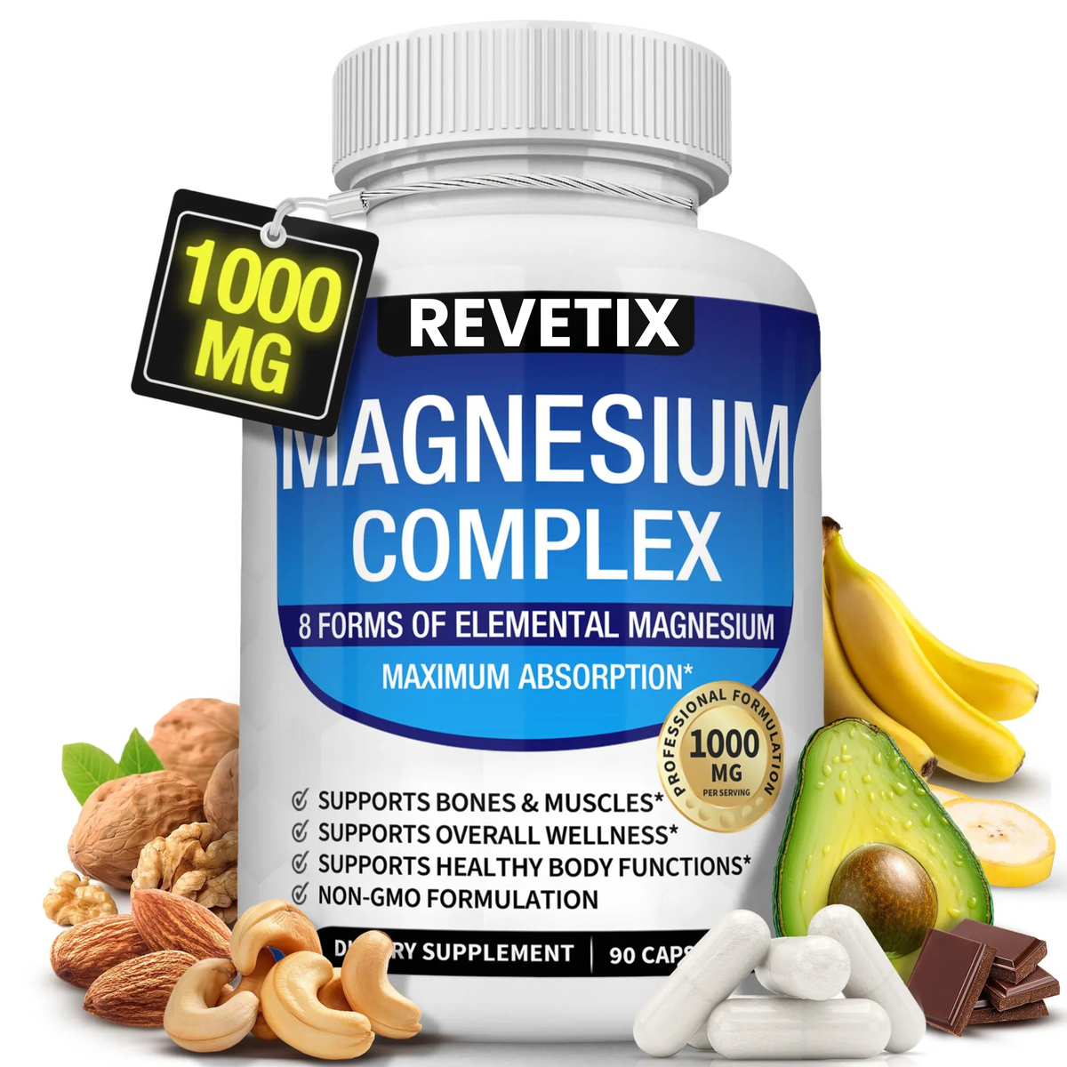 magnesium complex supplement Revetix bottle
