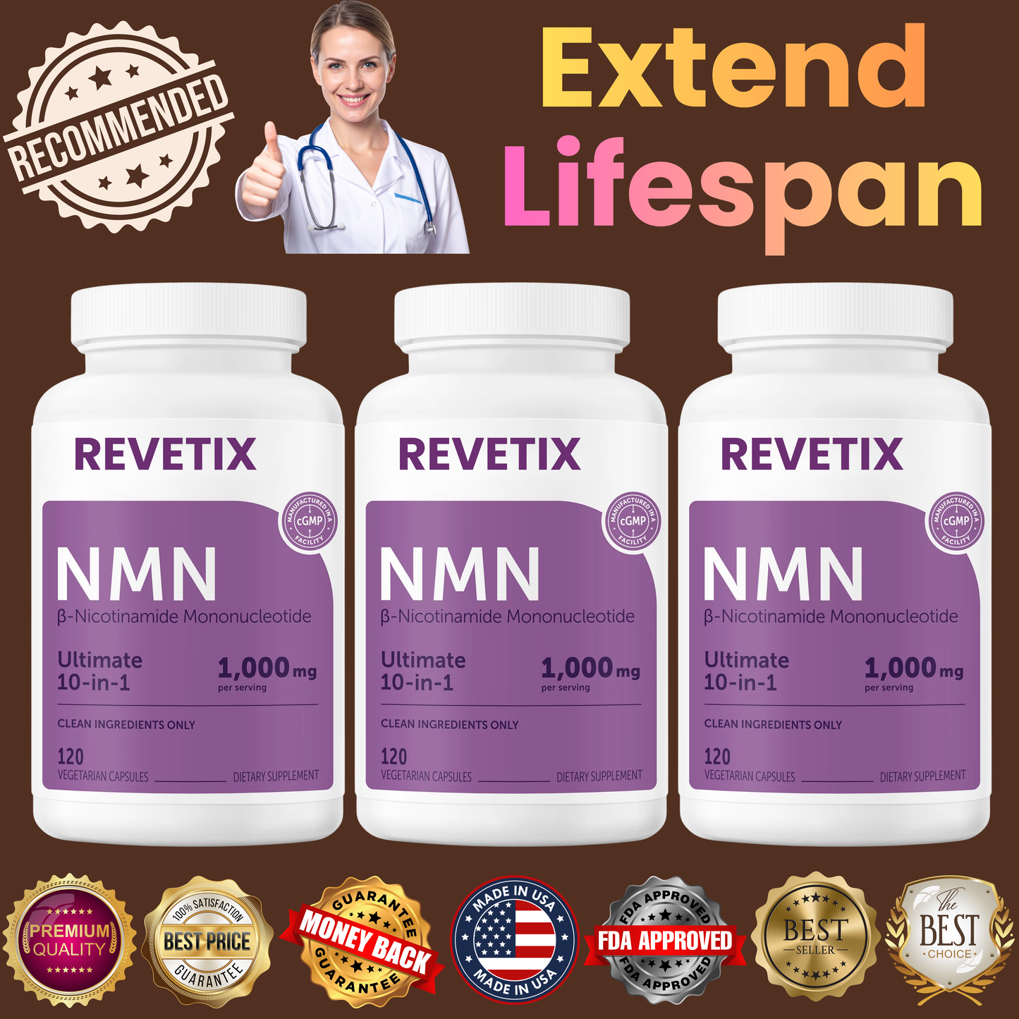 nmn complex bottle Revetix supplement